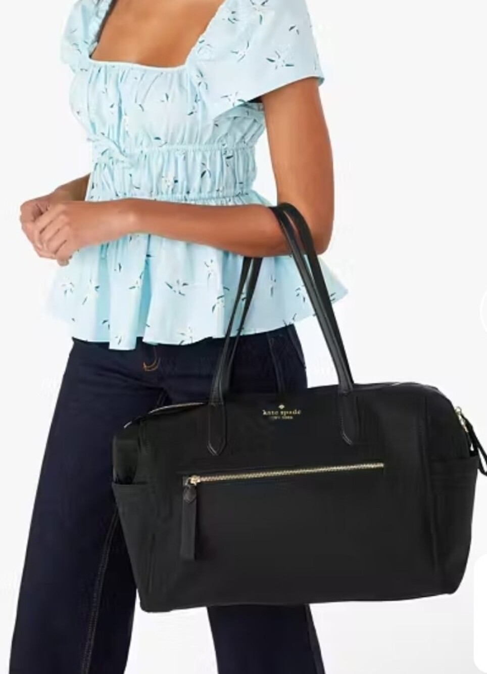 Kate Spade Black Nylon Tote Diaperbag With Dustbag